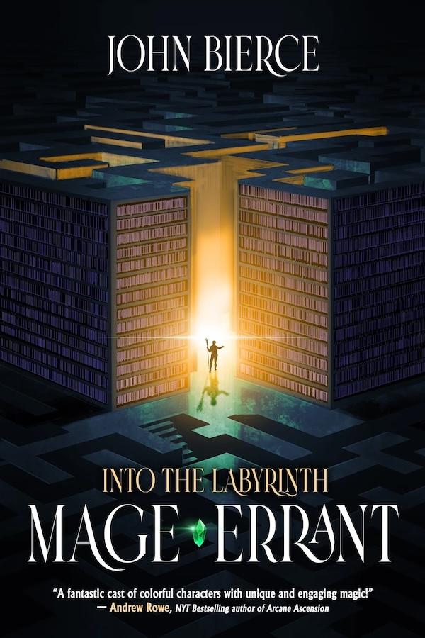 John Bierce's Into the Labyrinth book cover, coming soon in hardcover.